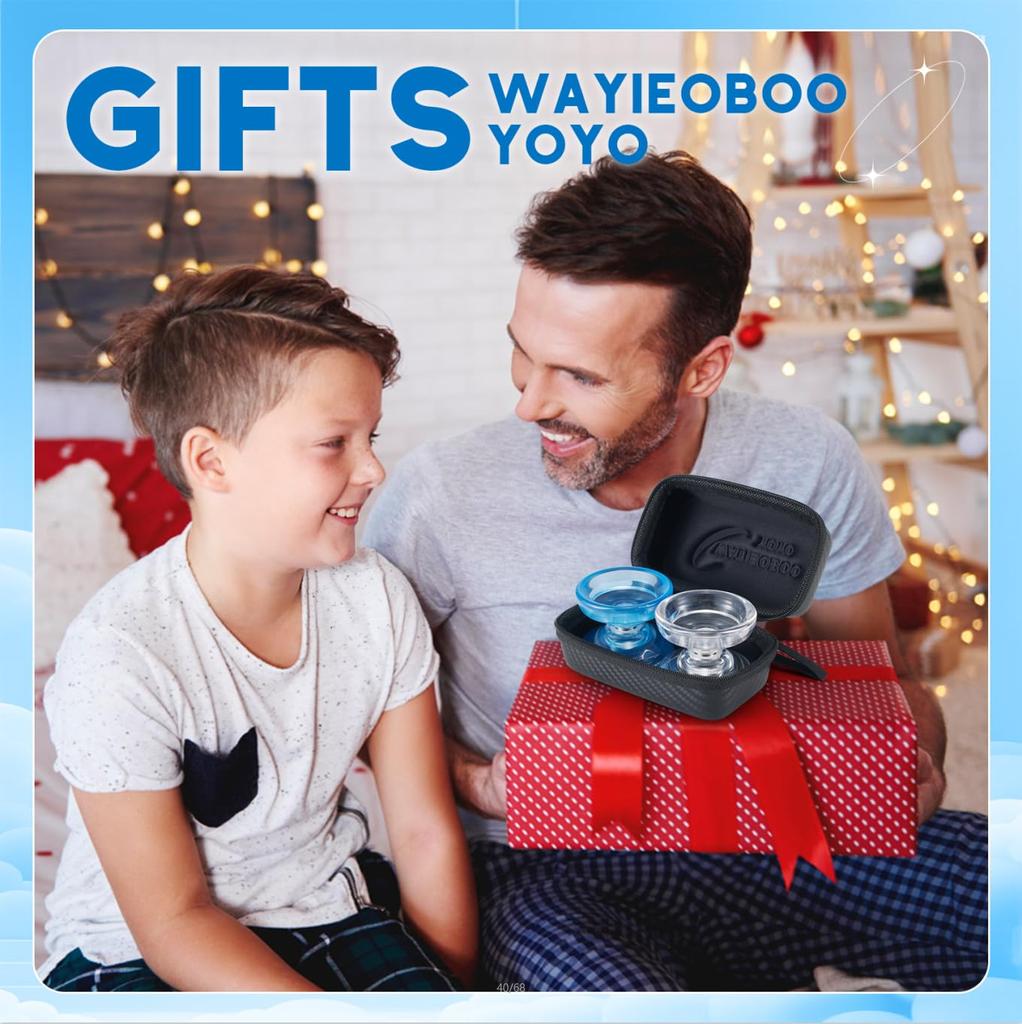WATIEOBOO YOYO P02 Yoyo 2PCS Dual Mode Yoyo Responsive Yoyo and Yoyo Kit Crystal Yoyo and Blue Crystal Yoyo Finger Spin Yoyo for Adults Yoyo for Kids
