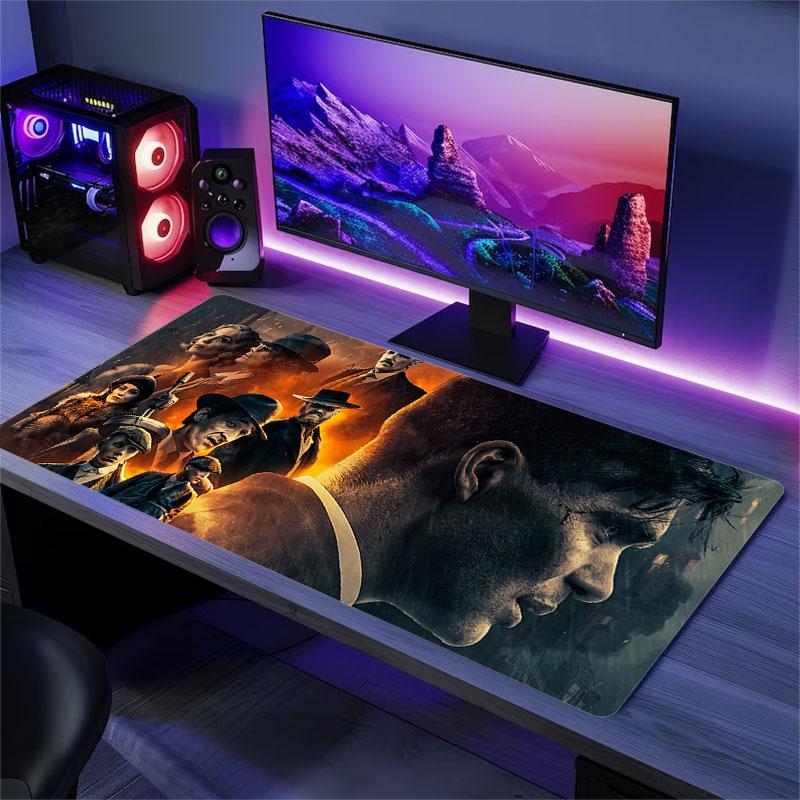 Peaky Blinders Mouse Pad, Large Gaming Desk Mat, Non-slip XXL Mousepad for Laptop & Tablet, Mini PC Playmat with Stitched Edges