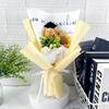 New Lovely Bear Simulated Flower Bouquet Crochet Sunflower Handmade Sunflower Flowers Animal Bouquet Graduation Ceremony