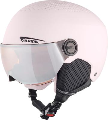 ALPINA Шлем с козырьком ZUPO VISOR, размер Розовый см, Детский, для лыж/сноуборда, Регулировка циферблатом, Матовый, 54-58