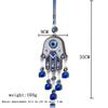 Настенное украшение Рука Фатимы Колокольчики ветра Удача Благословение Защита Синий Кулон сглаза Маленький колокольчик Рука Хамса