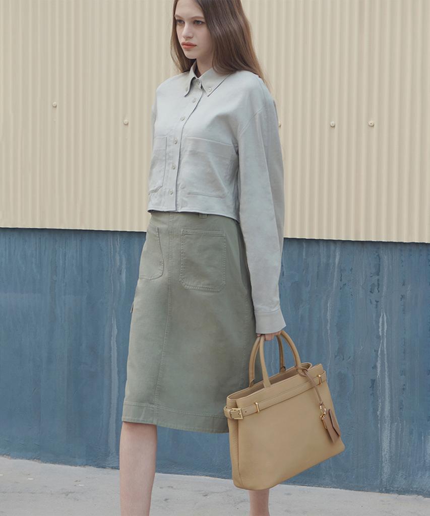 Clave Olivia Beige Tote Bag