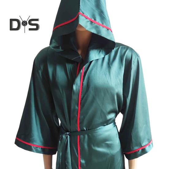 Взрослый боксерский халат с капюшоном, дышащий, длиной до колена, для мужчин и женщин, боксерский костюм для борьбы, борьбы и боевых искусств, косплей с поясом