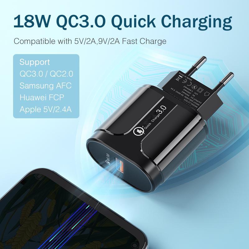 Быстрая зарядка 3,0 3A USB зарядное устройство ЕС США настенное зарядное устройство для мобильного телефона для iPhone X MAX 7 8 11 Pro QC3.0 Быстрая зарядка для Samsung S20 Xiaomi