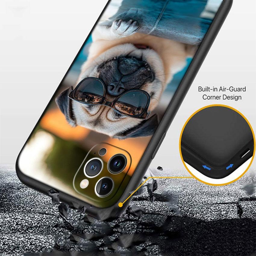 CJ90 Pug Dog Soft Shell Phone Case for Xiaomi Poco C40 C50 C51 C55 C65 C71 C75 F3 F5 F6 F7 M2 M3 Pro Ultra