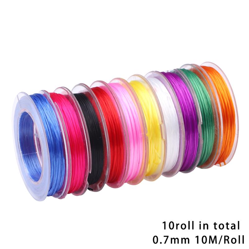 5-10 метров цветная эластичная леска нить круглая кристаллическая нейлоновая резиновая эластичная леска для изготовления ювелирных изделий бисерный браслет