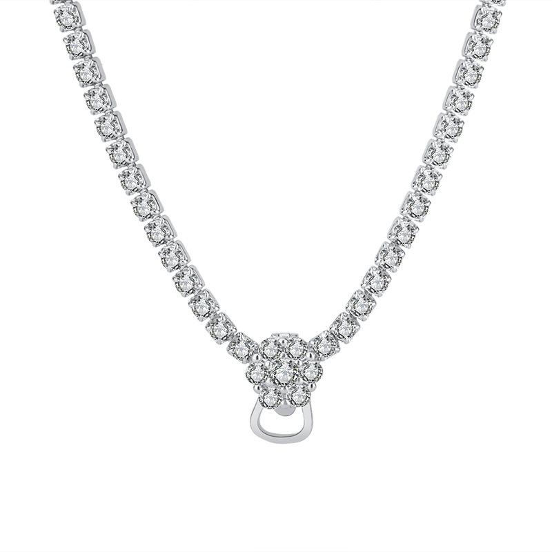 Jewelry Popular High Carbon Diamond Necklace Simulation Mint Yellow Diamond Pendant Pendant Silver