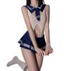 Sex lingerie sexy fat M student uniform open crotch onesie college suit passion sailor dead library water