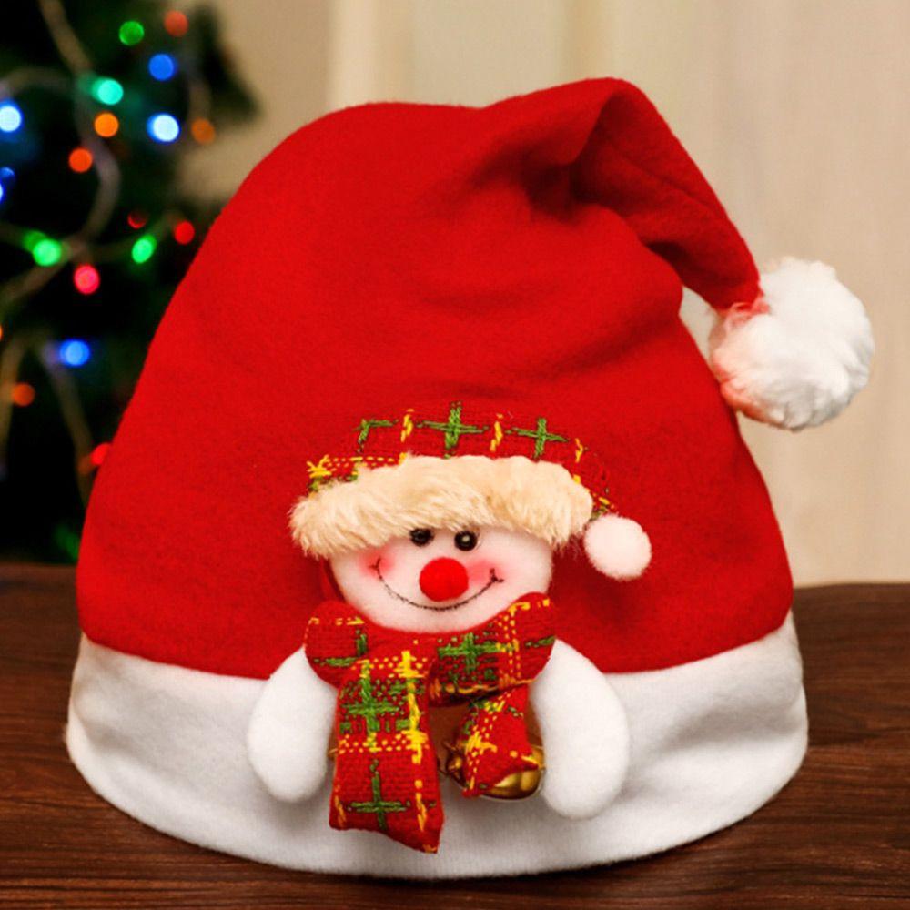 Merry Christmas Classic Cartoon Santa Claus Cap Christmas Hat Plush Festival Supplies