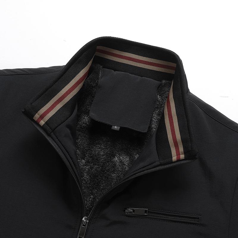 Мужские зимние теплые куртки с флисовой подкладкой, повседневная легкая ветрозащитная куртка с карманами, куртка-стойка, рабочая куртка для мужчин, толстая теплая куртка-карго