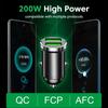 Автомобильное зарядное устройство с двумя портами USB, 200 Вт, прикуриватель, быстрая зарядка, автомобильное зарядное устройство для телефона, адаптер для iPhone 13, 12, Xiaomi, Huawei, Samsung