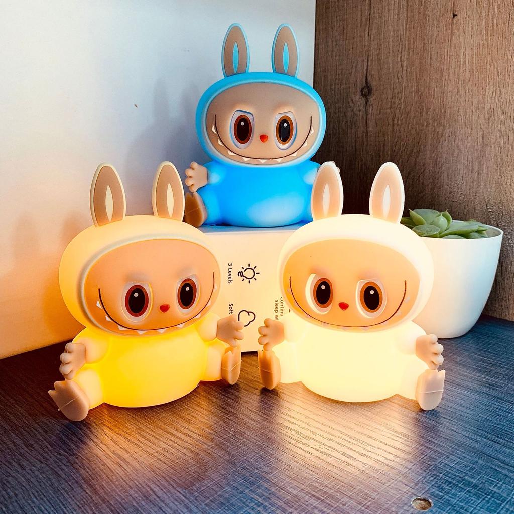 Labufufu Night Light,Glowing Anime Bedside Lamp, Kids Room Decor Mood Lighting Children's Gift Portable Table Bedside Lamp