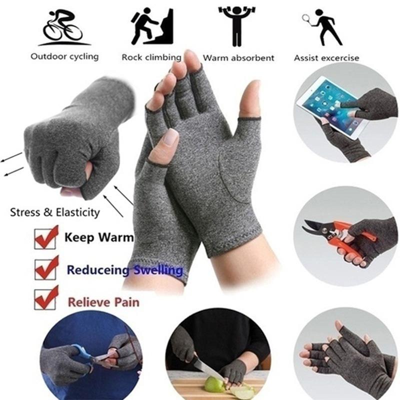 1 пара компрессионных перчаток для рук при артрите, перчатки без пальцев, перчатки для облегчения боли при артрите и ревматизме