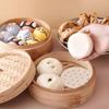 400pcs Air Fryer Liners, 4 inches Bamboo Steamer Liners, Premium Perforated Parchment Steaming Papers, Non-stick Steamer Mat Liner for Air Fryers