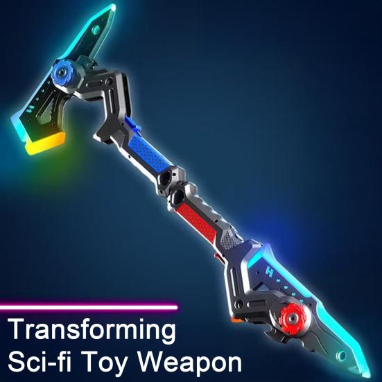 Spark Battle Ax with Smoke Effect Transforming Weapon LED 7 RGB Colors Dynamic Sound