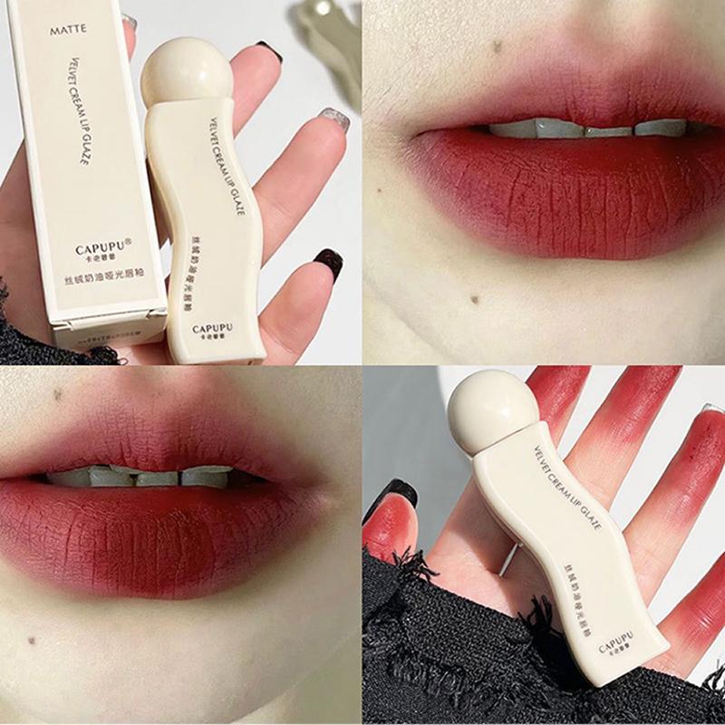 Velvet Lip Glaze Матовый Стойкий Блеск Для Губ Помада Антипригарный Чашечка Макияж Для Губ