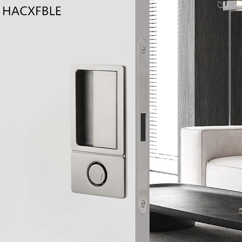 Minimalist Handleless Flat Lock Bedroom Hidden Embedded Magnetic Door Lock Silent Push Pull Black Invisible Bathroom Door Lock