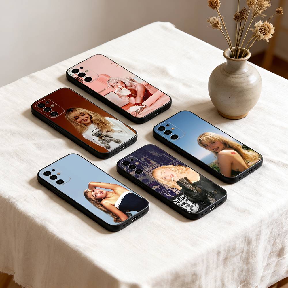 S-Sabrina C-Carpenter Phone Case For Samsung S25,S24,S21,S22,S23,S30,Ultra,S20,Plus,Fe,Lite,Note,10,Black Cover