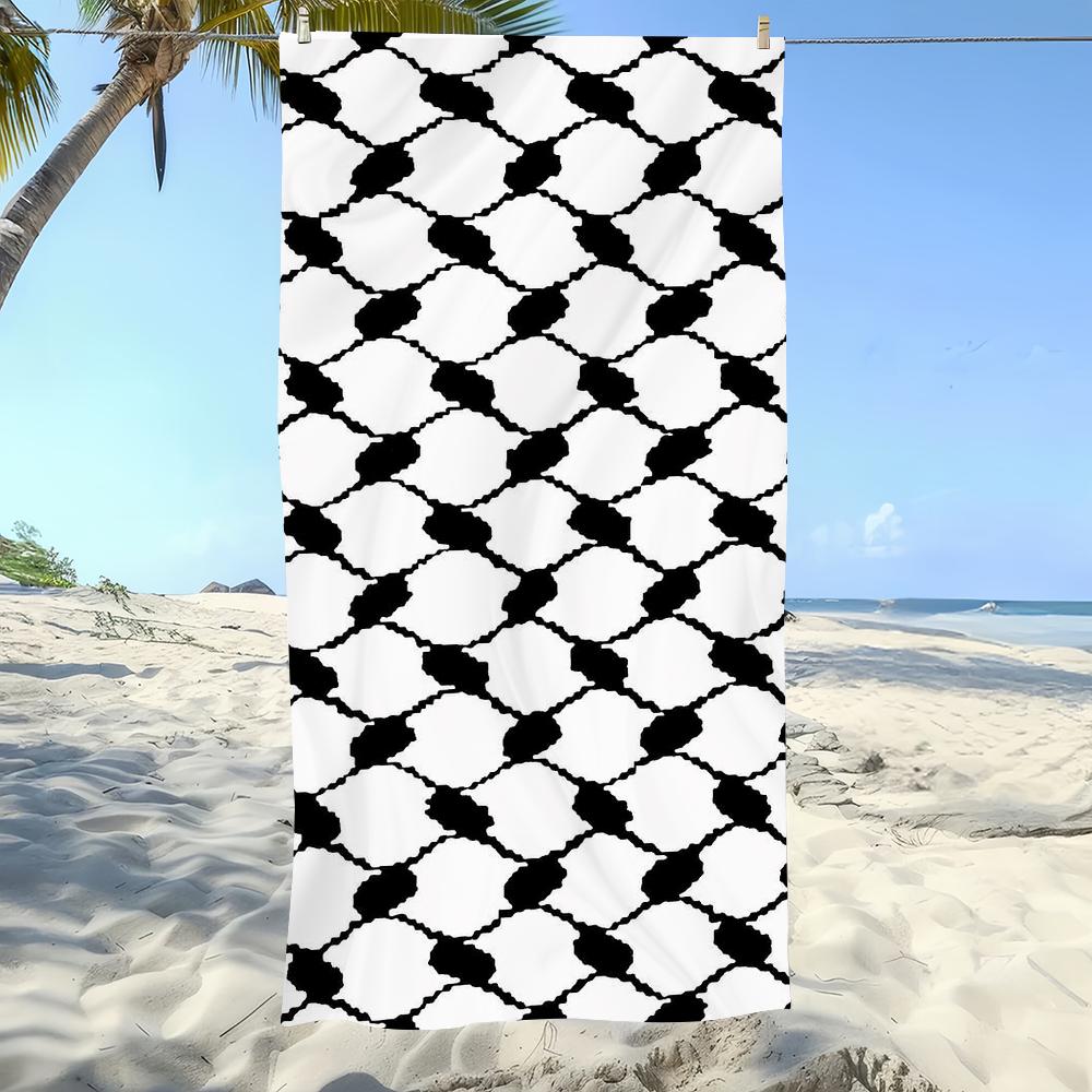 Hattah Keffiyeh Towel Microfibre Beach Quick Dry Lightweight Super Absorbent Bath For Camping Travel Swimm
