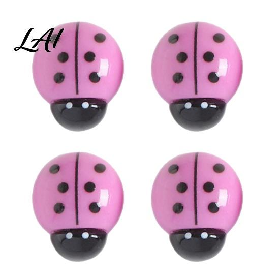 Refrigerator Magnets Decoration 4Pcs 3D Ladybug Magnet Mini Ladybird Resin Fridge Magnet Decorative Memo Note Holder for Kitchen Office Whiteboard