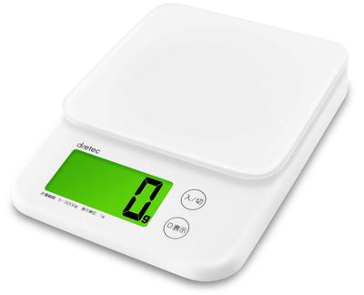 Кухонные весы dretec с цифровым блоком подсветки, тара, съемная и моющаяся мерная емкость [японский производитель] 5 кг/1 г KS-513