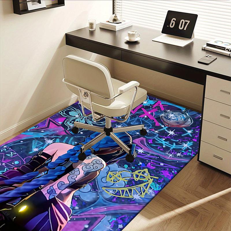 Charming Blue Butterfly Office Chair Mat: Decorative Home Office Gift for Any Room.122302a