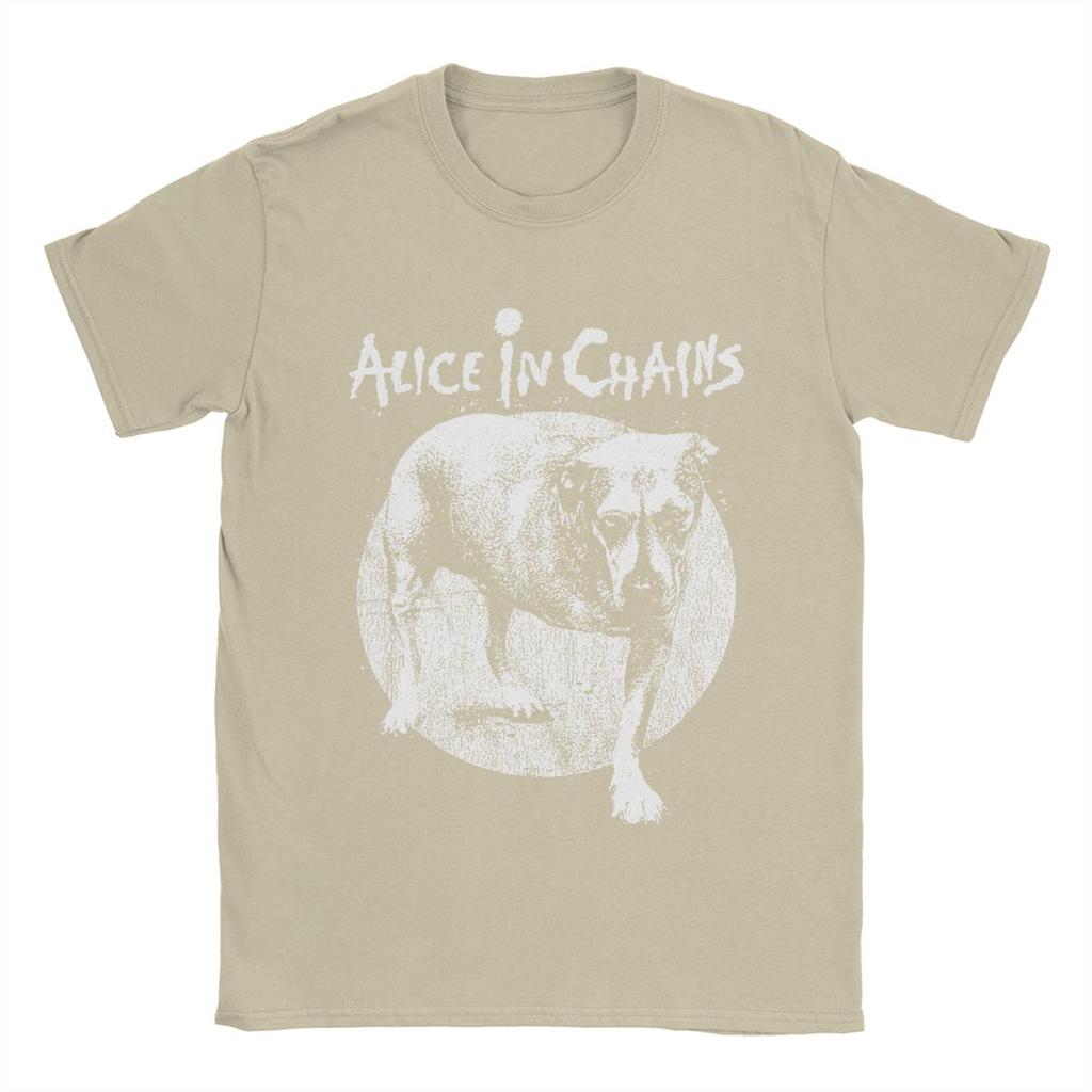 Мужская футболка Men Rock Alice In Chains Хлопковые топы Удивительная футболка с коротким рукавом и круглым вырезом Футболка большого размера