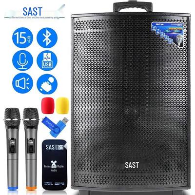 SAST ST-1509 15-дюймовая портативная уличная Bluetooth-колонка для караоке, штепсель CN (адаптер в комплекте)