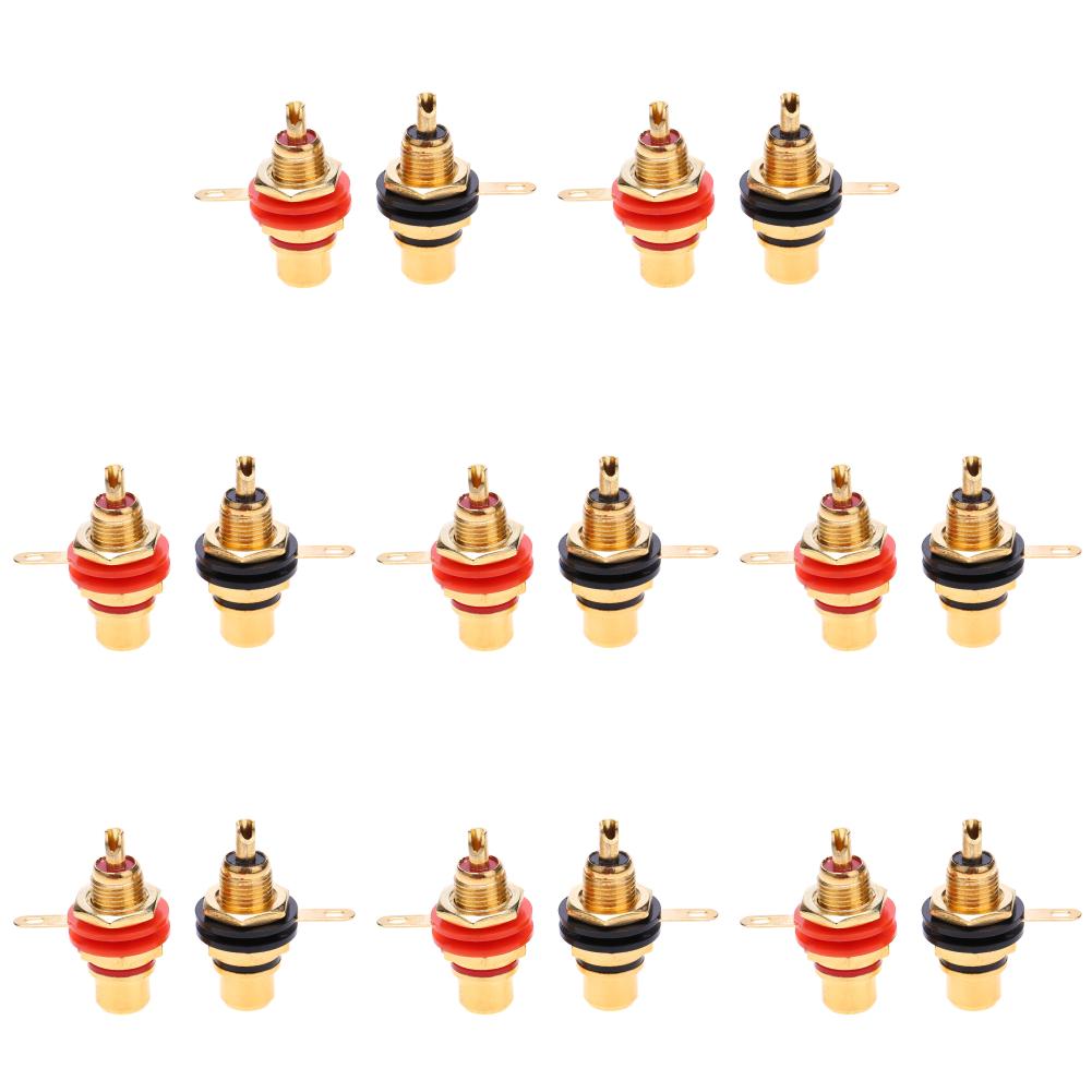 2-16 шт. Адаптер для монтажа на панель шасси, цинковый сплав, золотое покрытие, разъем RCA типа «мама», аксессуары, гнездо RCA, аудиоразъем
