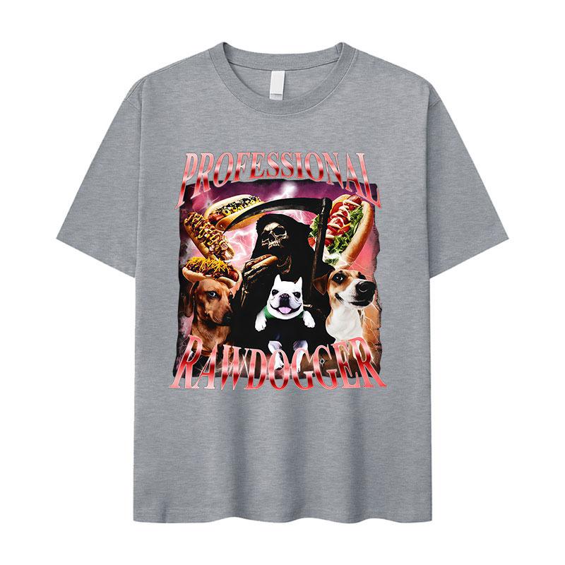 Professional Rawdogger Hot Dog Funny Meme T Shirt Women Vintage High Quality Fashion Tshirts Clothing Oversized Cotton Tshirt