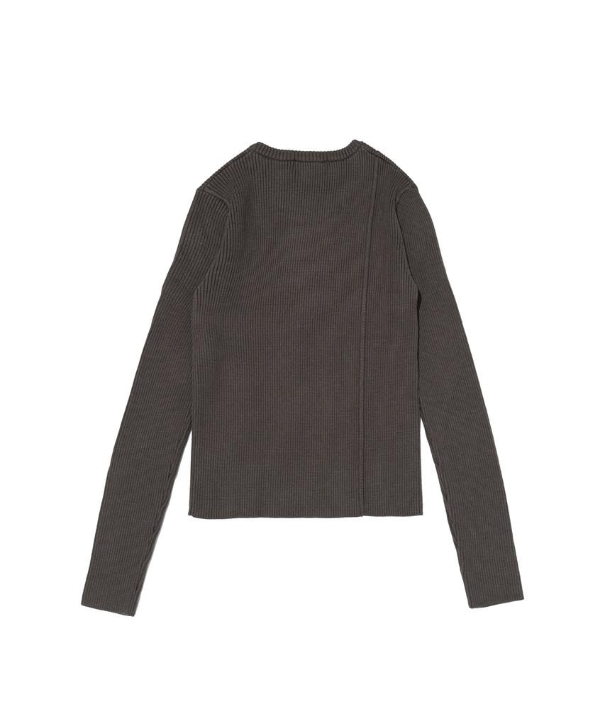 ROIDESROIS Scarf Set Round Neck Ribbed Knit (Charcoal)
