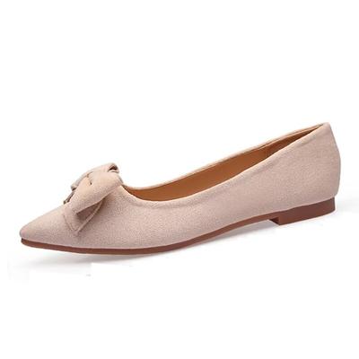 2024 модная женская обувь на плоской подошве, элегантная женская обувь на плоской подошве с острым носком и бантом, брендовые милые женские топсайдеры, мягкие большие размеры 42