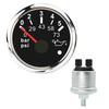 52MM Universal Car Oil Pressure Gauge 10Bar Oil Pressure Meter 10~184 ohms 1/8NPT Sensor For Car Marine Boat 12/24V