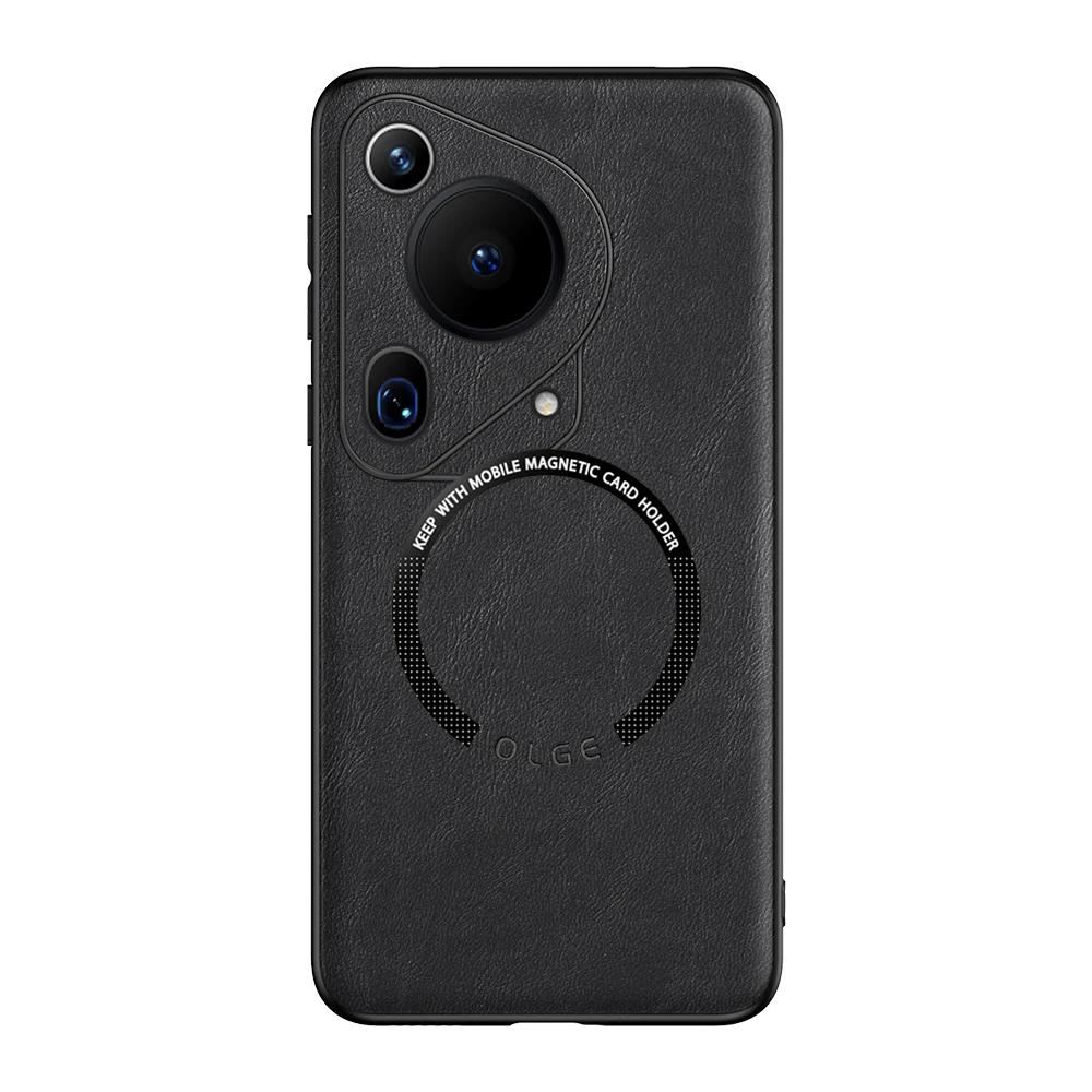 Магнитный чехол Magsafe Leather Case для Huawei Pura 70 Ultra Luxury Wireless Charge Противоударный мягкий чехол для Huawei Pura 70 + Pro