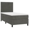 3142882 vidaXL Divan Bed and Mattress Dark Grey 90x200 Cm Velvet