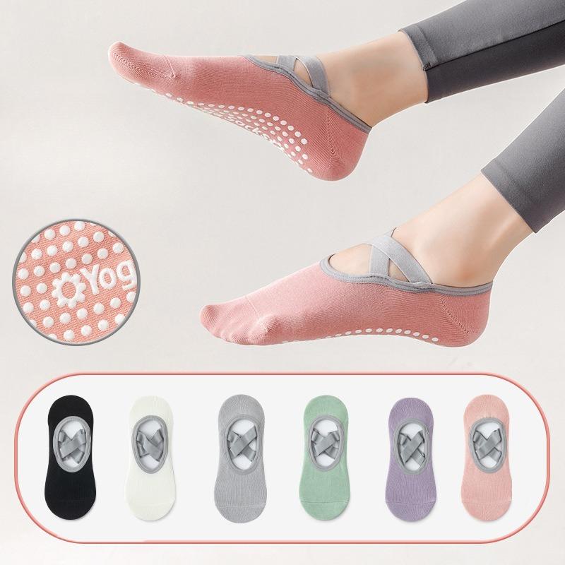 Yoga Socks, Women's Cotton Socks, Summer Boat Socks, Pilates Professional Sports Fitness Dance Floor Socks, Anti-slip and Non-dropping Heels