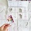 30Pcs Korean INS Cute Plaid House/heart Hollow Window Folding Back Card Kpop 3-inch Photo Card DIY Decor Packing Fixed Cardboard