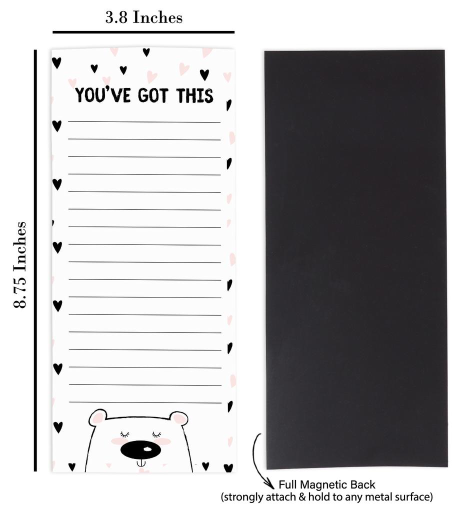 Inkdotpot Упаковка из 6 забавных магнитных списков для сухого стирания на холодильнике, протирание без пятен, быстрые заметки, доска для покупок и список продуктов на холодильник