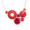[R5238] - Red 'Coloriage' Designer Necklace - 95x50 Mm