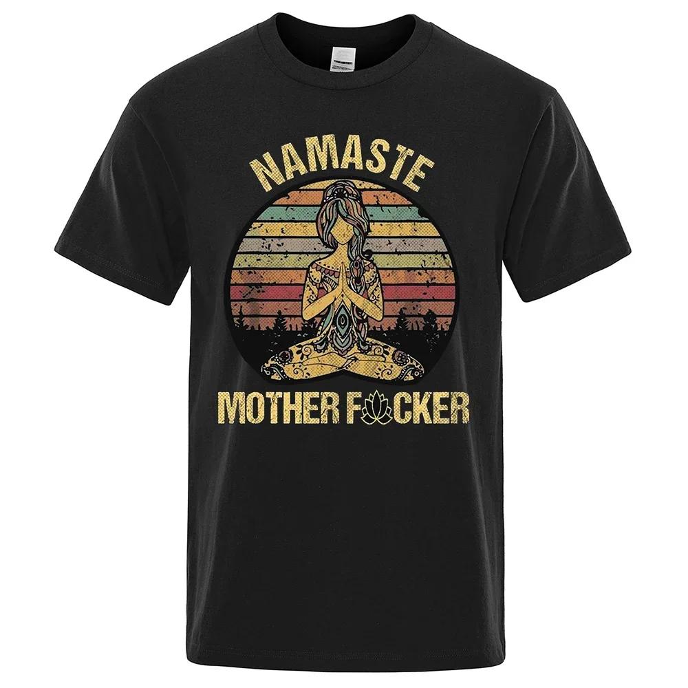Винтажная забавная футболка Namaste Mother Explicit, мужская футболка, женские хлопковые футболки, топы, свободная одежда больших размеров с короткими рукавами