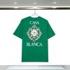 Casablanca Tropical Fruit Print Loose Fit Cotton T-Shirt Men Short Sleeve Crew Neck