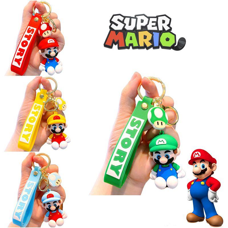 Keychain Super Mario Toy Cartoon Key Ring Bag Pendant Doll Kids Gifts Decorate