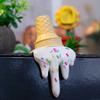 Melting Ice Cream Figurine Falling Ground Ice Cream Cone Resin Statue Sculpture Home Office Desktop