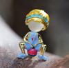 Delicate Cute Basketball Boy Brooch Opal Dripping Oil Anti-Light Buckle Pin Cardigan Suit Accessories