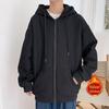 Men's Loose Fit Zipper Hooded Cardigan: Velvet-Lined for Autumn & Winter