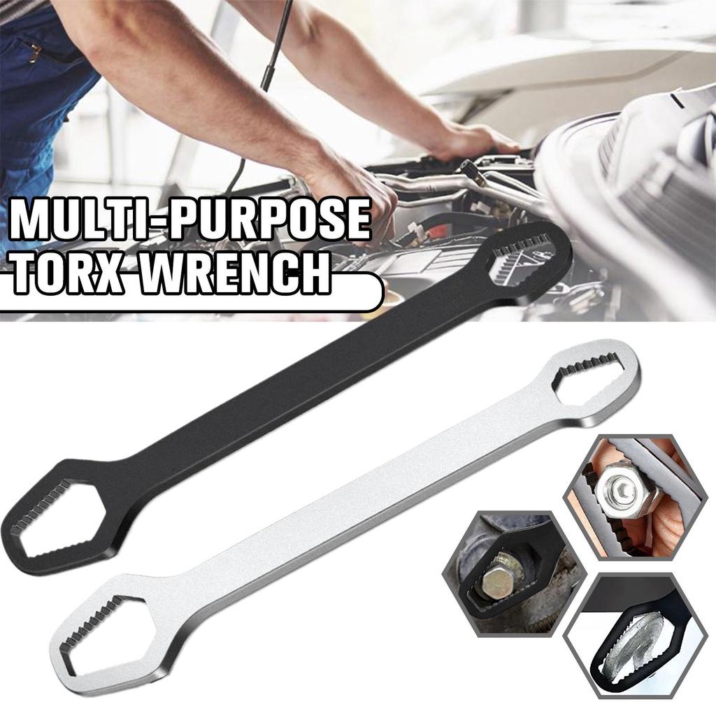 Регулируемый гаечный ключ Torx толщиной 5 мм — самозатягивающийся двухсторонний гаечный ключ, подходит для 3–17 мм, портативный для домашнего и автомобильного ремонта, универсальный, черный
