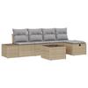 VidaXL 6-Piece Garden Sofa Set with Beige Cushions Poly Rattan 3360701