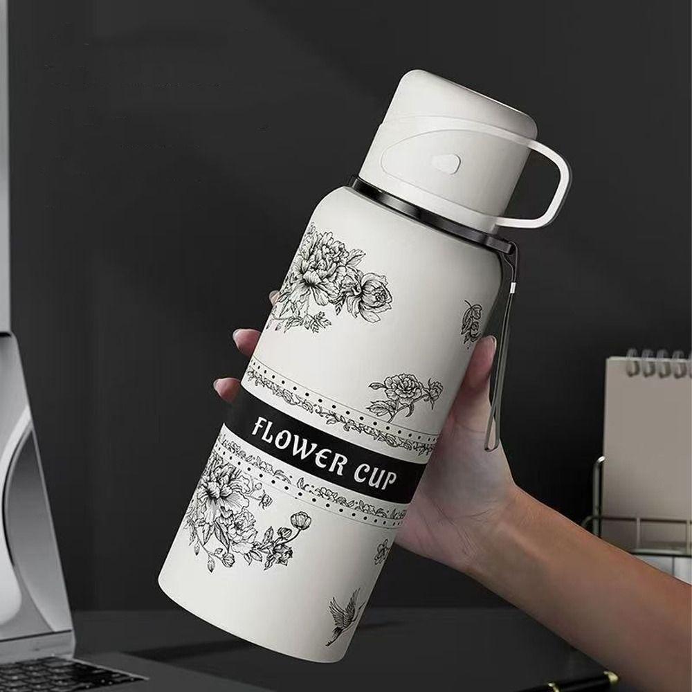 Садовая термобутылка Gardenia из нержавеющей стали 316, большая емкость, двухслойный вакуумный термос-кружка с крышкой-чашей, ситечко для чая