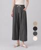 KIM YOUNG JOO GOLF Summer Pintuck Cut Wide Crooked Length Daily Women'S Elastic Waist Pants Dqmlsl76