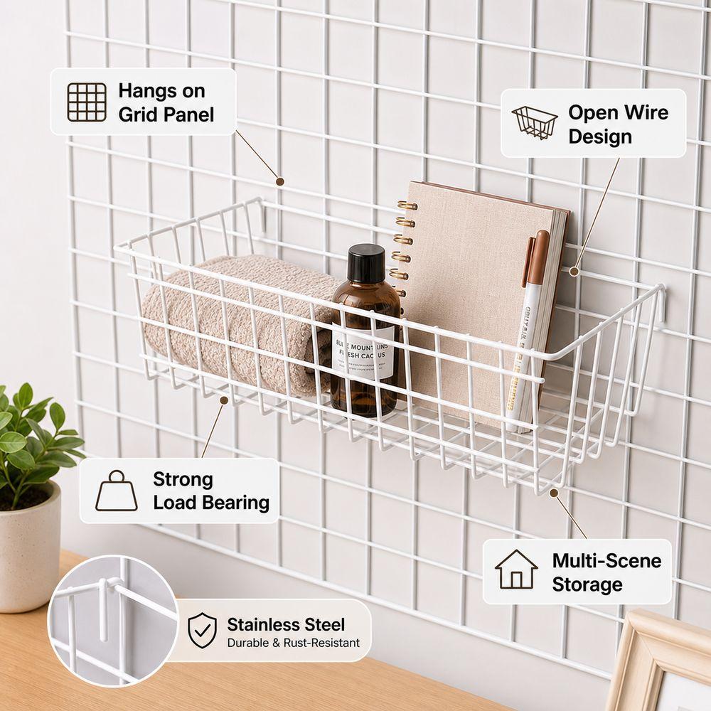 Strong Load Bearing Grid hanging basket Hanging Hook Grocery rack Grid Panel Accessories